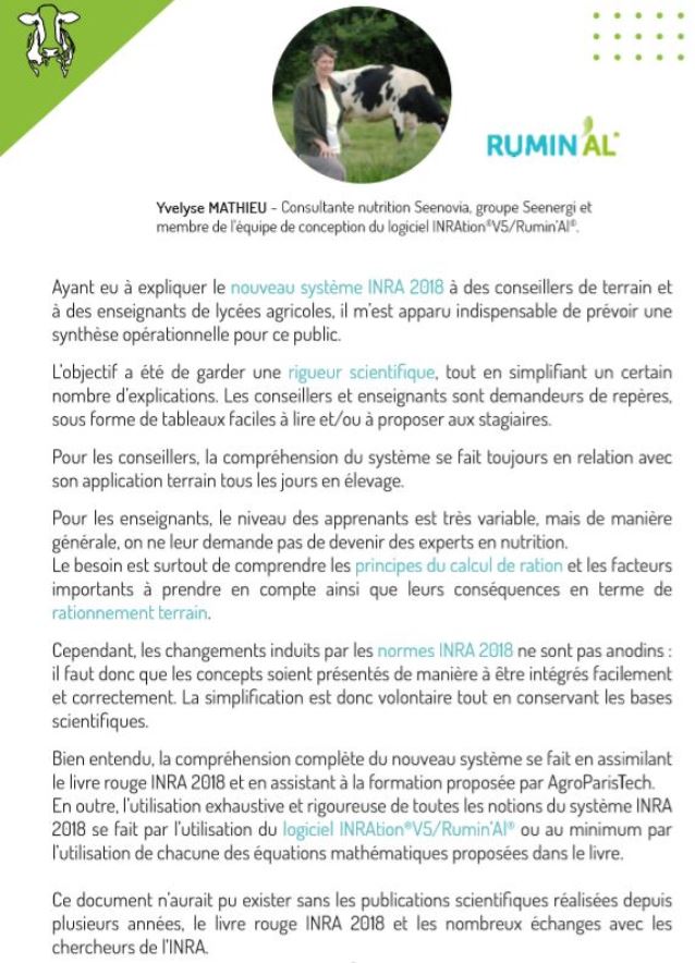|Pré-commande| Le manuel sur le rationnement des vaches ...